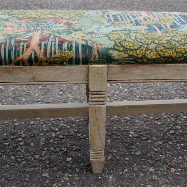 Antique Bleached Oak School Bench, 1920 For Sale - Image 6 of 10