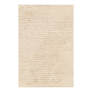 Rug & Kilim’s Modern Textural Rug in Beige and Cream With Ribbed Patterns For Sale