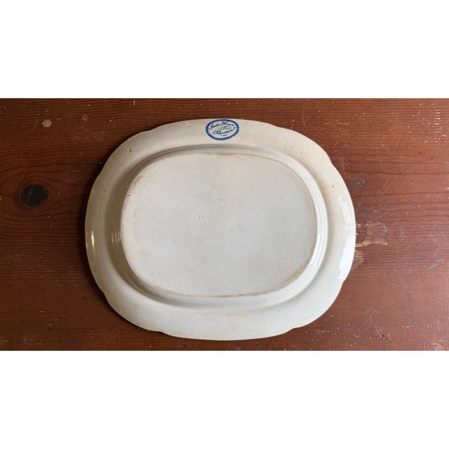 A Very Nice Antique Historical Blue Decorated Staffordshire Platter "State House Boston" by J. Stubbs, Circa 1820's For Sale - Image 14 of 14