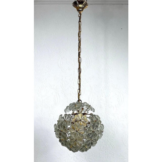 Mid-Century Modern Flowers Hanging Lamp in Murano Glass by Christoph Palme, 1960s For Sale - Image 3 of 12