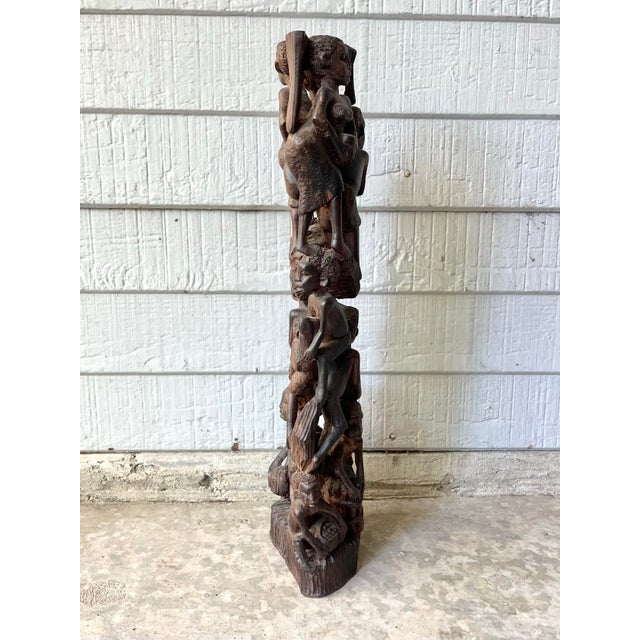 Hand Carved Mpingo African Family Tree of Life Makonde Ujamaa Sculpture For Sale - Image 4 of 12