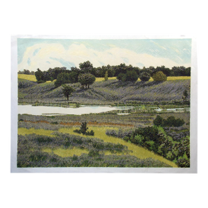 Gordon Mortensen "Meadowland" Hand Signed & Numbered Reduction Woodcut, Marsh