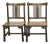 Pair Zen Oriental Straight Legs Bars Backrest Solid Wood Chairs For Sale