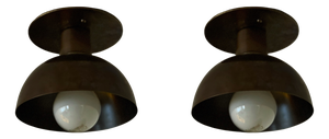 Kitchen Spotlights with Brown Shades and Brass Fittings, 2010s, Set of 2