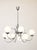 Silver Space Age Chrome and Opaline Glass Chandelier, 1970s For Sale - Image 8 of 10