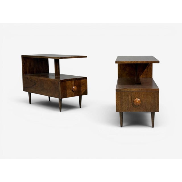 1940s Gilbert Rohde, Rare Paldao End Tables, Walnut, Usa, 1940s For Sale - Image 5 of 16