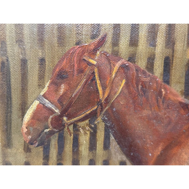 Mid-Century British Equestrian Horse Portrait Attributed to Lionel Ellis, c.1950–60 For Sale - Image 9 of 18