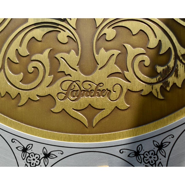 Vintage Daneker Grandfather Clock Cherry Moon Phase Chime Beveled Glass For Sale - Image 9 of 18