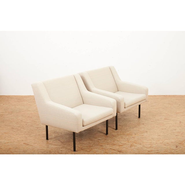 Model 202 Chairs on Black Metal Legs by Dieter Waeckerlin for Idealheim, 1961, Set of 2 For Sale - Image 6 of 14