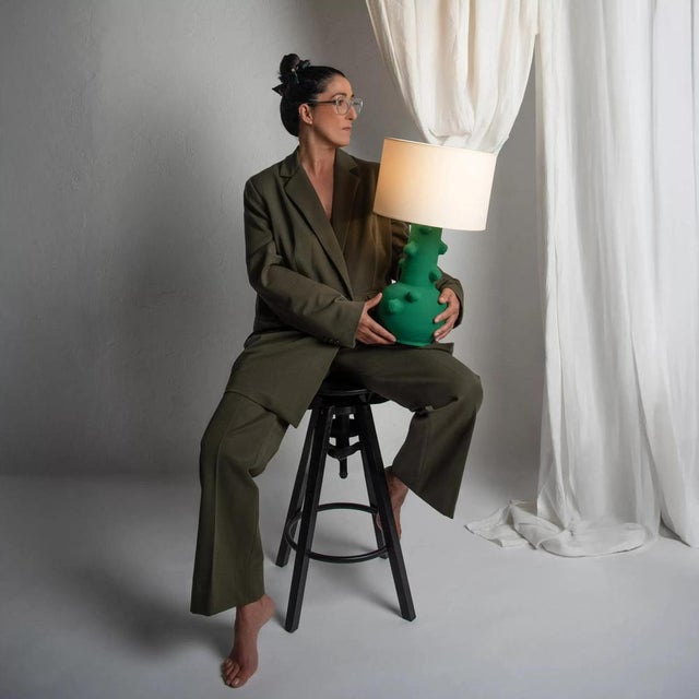 Popcorn Lamp Up in Ceramic by Liliana Silva For Sale - Image 4 of 6
