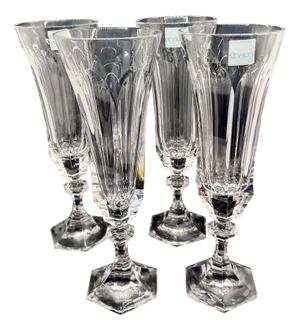 Vintage Champagne Flutes by Cristal Sevres, 1980s, Set of 4