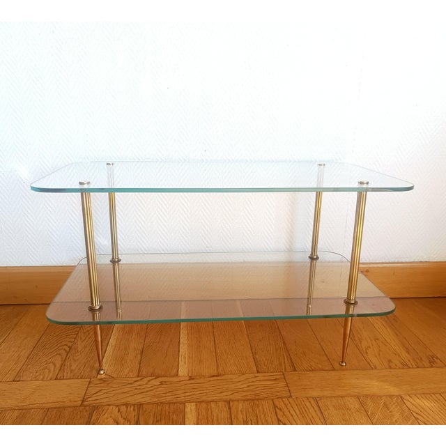 Vintage Coffee Table in Brass and Glass, 1960 For Sale - Image 11 of 11