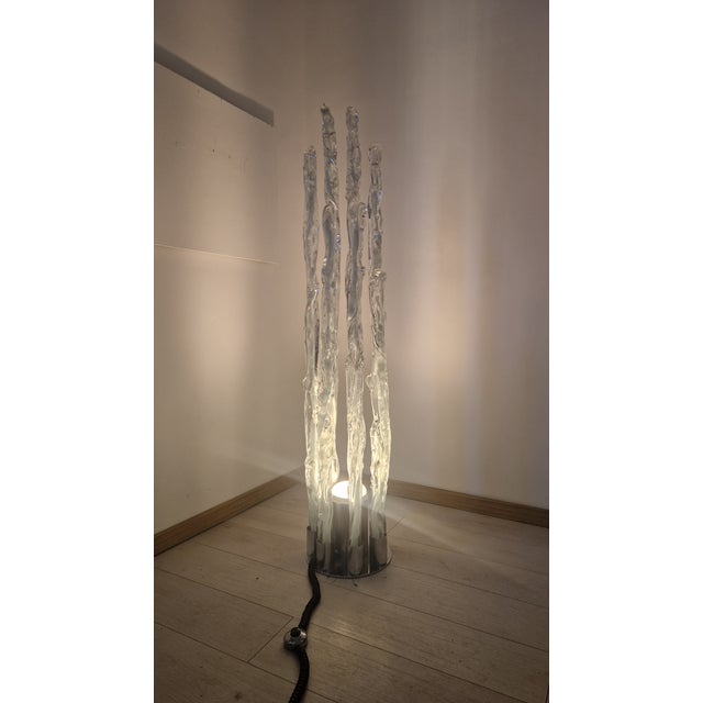 Floor Lamp Model E7T Excalibur in Transparent Glass and Stalactite Bedside Lamp by Ettore Fantasia for Sothis Murano, 1970s For Sale - Image 15 of 17
