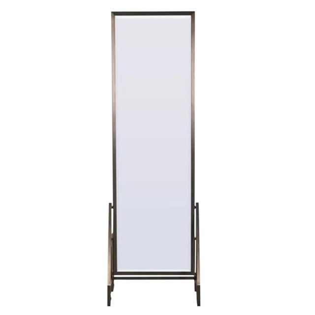 Universal Furniture Modern Greek Key Bronze Metal Floor Mirror