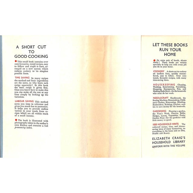 Traditional "Cookery X Elizabeth Craig's Household Library" 1950 Craig, Elizabeth For Sale - Image 3 of 12