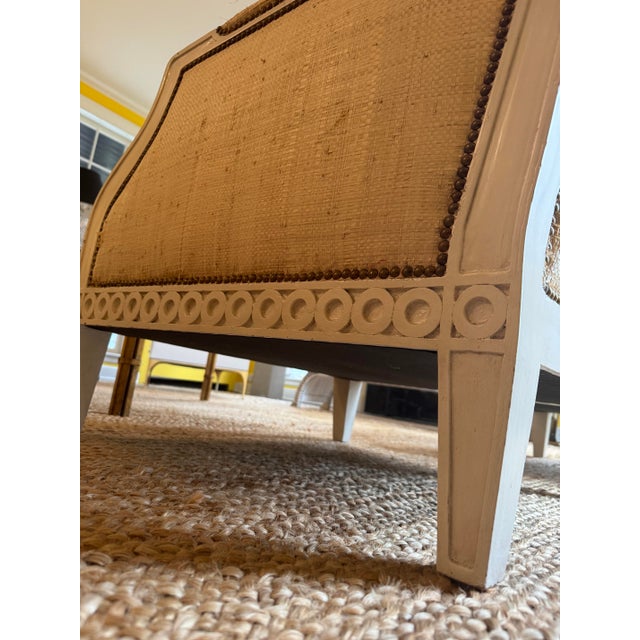 Pink Pair of Bergere Chairs Upholstered in Vintage Madeline Weinrib Silk For Sale - Image 8 of 8