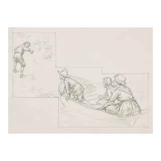 George Tobin Figures in a Boat Illustration For Sale