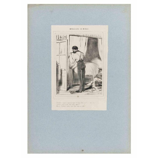 Lithograph on paper from the Series "Impressions de Ménage" (Plate 10). An original nineteenth-century lithograph by the...