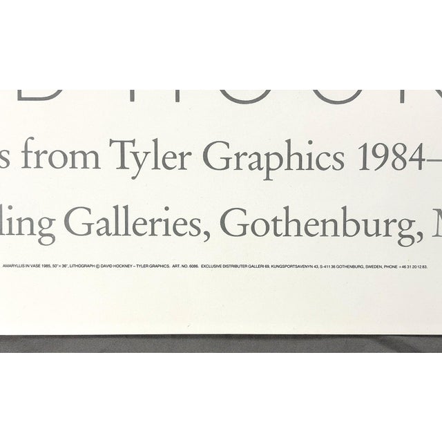 1980s David Hockney Amaryllis in Vase Large Original 1986 Swedish Exhibition Poster For Sale - Image 5 of 10