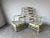 French Provincial Vintage French Provincial - Style High. Ladder Back Arm Lounge Chairs - A Pair/ Sold For Sale - Image 3 of 13