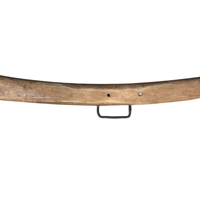 Antique Double Horse Collar Harness, Wood, Iron, Brass Yoke, Primitive, Wall Hanging, 1900s For Sale - Image 4 of 7