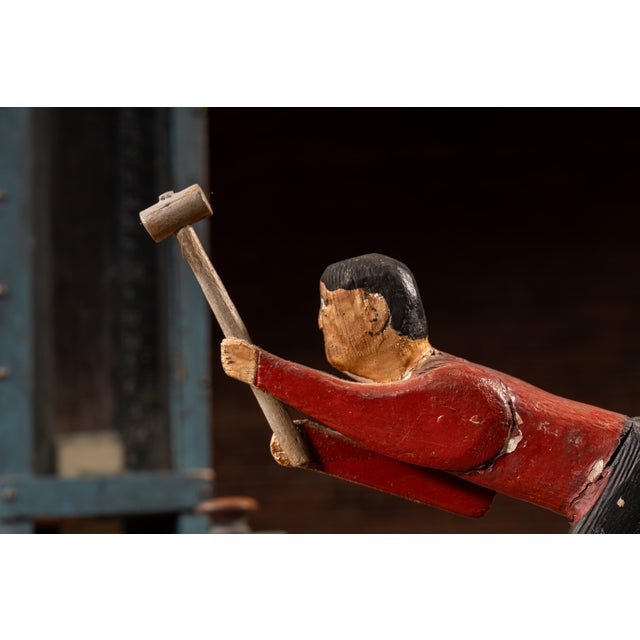 Antique "High Striker" Folk Art Tabletop Carnival Game For Sale - Image 12 of 13