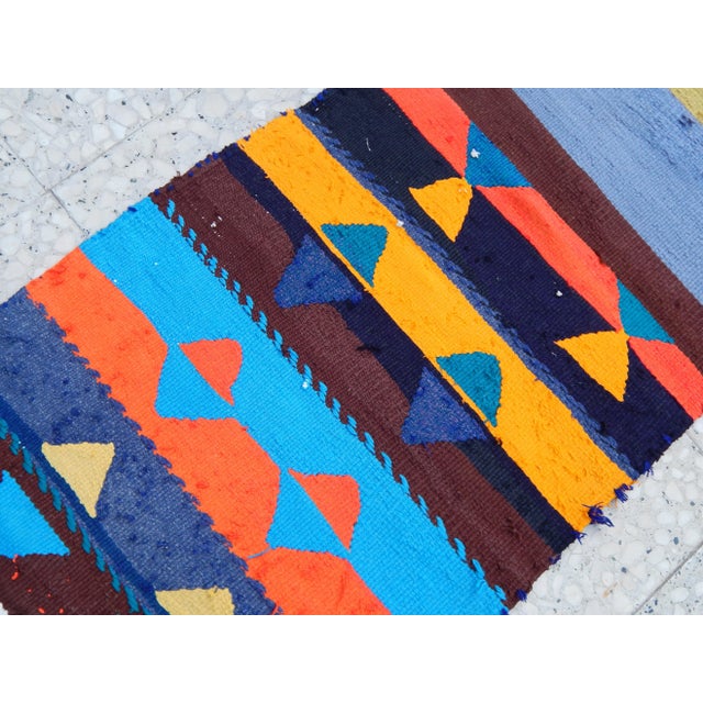 Wool Striped Kilim Runner 1'7" X 8'2" For Sale - Image 9 of 11