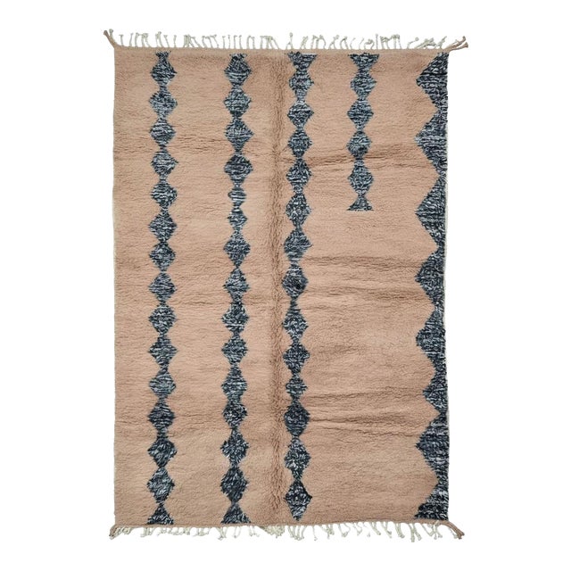 Blush Beige Moroccan Rug - 10.1 X 6.4 Ft For Sale