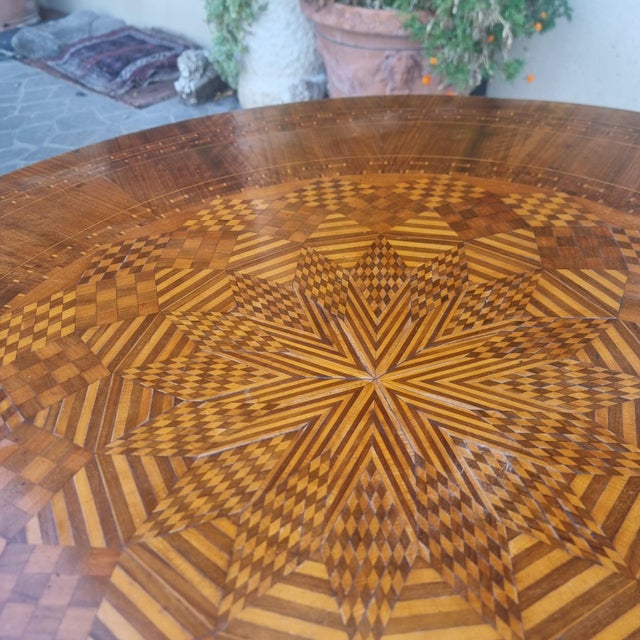 Wood Rolo Table with Inlays, 1850 For Sale - Image 7 of 11