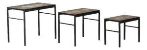 Nesting Tables with Stone Tops, the Netherlands, 1960s, Set of 3