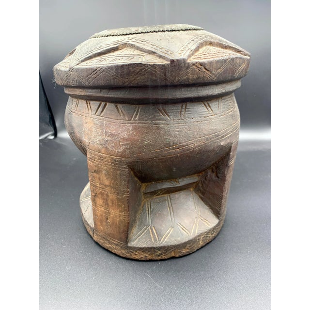 Late 19th Century 19th Century Antique Middle Eastern Bedouin Mihbaj Wood Mortar For Sale - Image 5 of 12