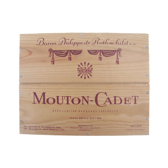 Baron de Rothchilde Mouton-Cadet wine presentation box. Wonderful for its intended use or remove the inserts (as shown)...