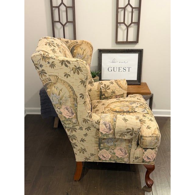 Queen Anne Vintage Pennsylvania House "Manor" Wingback Armchair in Excellent Condition For Sale - Image 3 of 9