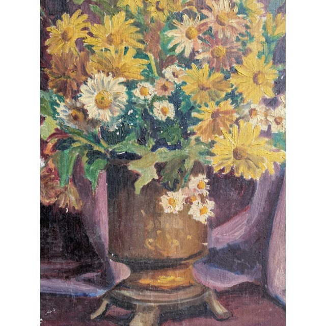 Early 20th Century Early 20th Century Still Life Botanical Oil Painting on Canvas For Sale - Image 5 of 11