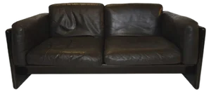 Italian Wood and Aniline Leather Arnolfo 2-Seater Sofa by Mauro Marzocchi for Simon International, 1970s