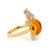 Metal Whimsical Diamond Bear Cocktail Ring With 7.24ct Cabochon Citrine in 18k Gold Size 7 For Sale - Image 7 of 15