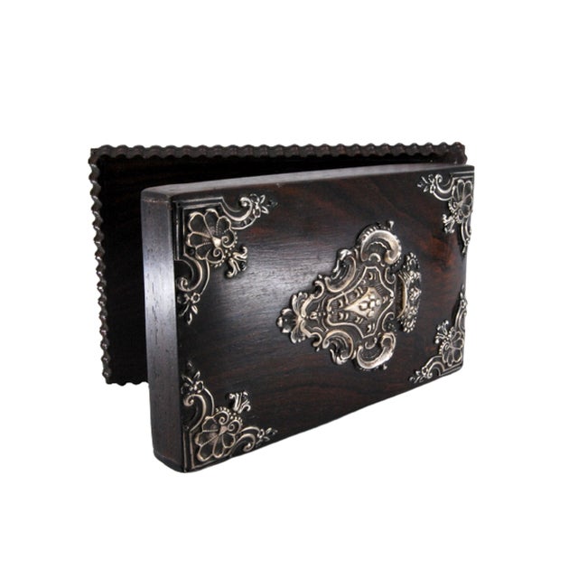 Block Holder in Rosewood with Silver Applications of the Portuguese Coat of Arms For Sale - Image 11 of 11