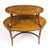 This is a truly exceptional antique English Edwardian mahogany and satin wood marquetry oval two tier 'etagere', in the...