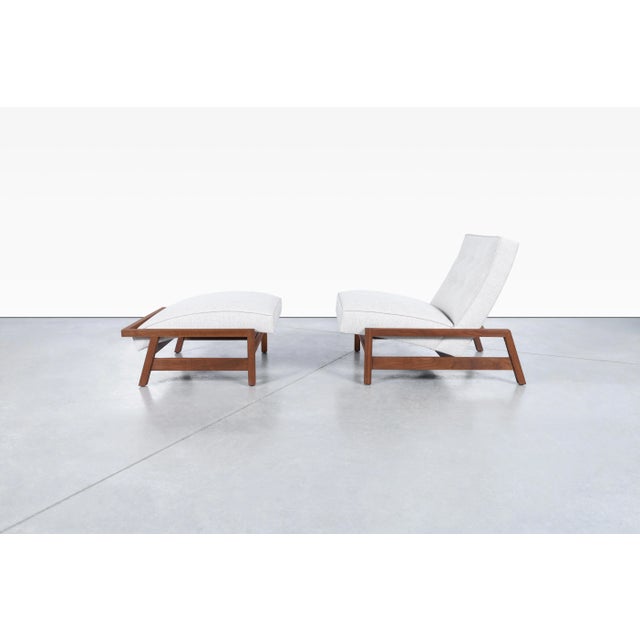 Mid-Century Modern Mid-Century Modern Walnut Lounge Chair and Ottoman After Tobia Scarpa, 1960s For Sale - Image 3 of 12