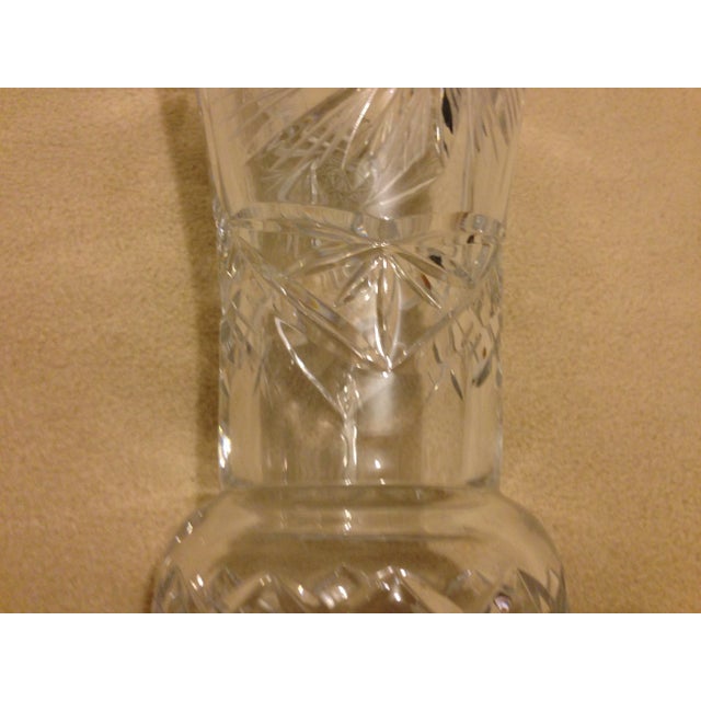 1950s Vintage Corset Vase Crystal Lead Cut Glass For Sale - Image 5 of 11