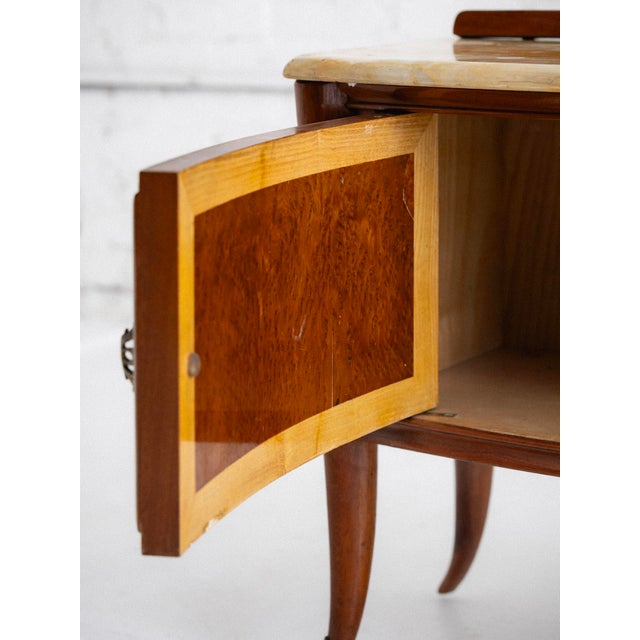 Brown Burlwood and Marble Nightstands in Style of Paolo Buffa, a Pair For Sale - Image 8 of 17