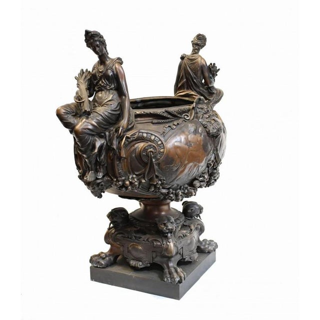 French Monumental Bronze Bowl Centerpiece from Lerolle Freres For Sale - Image 3 of 9