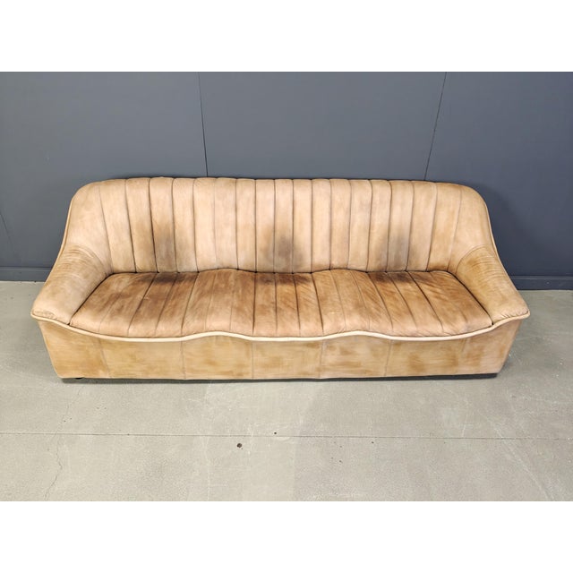 Mid-Century Modern Mid-Century Modern Leather Sofa Set, 1960s, Set of 3 For Sale - Image 3 of 9