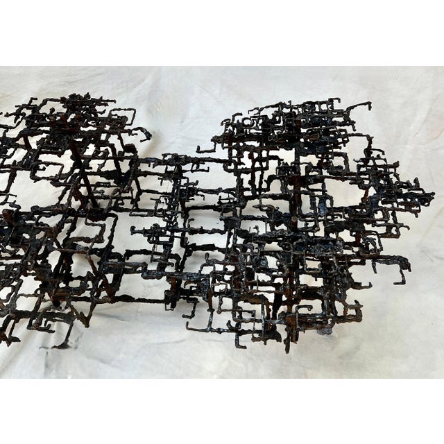 Metal Daniel Gluck Handcrafted Brutalist Mid Century Cocktail Table For Sale - Image 7 of 12