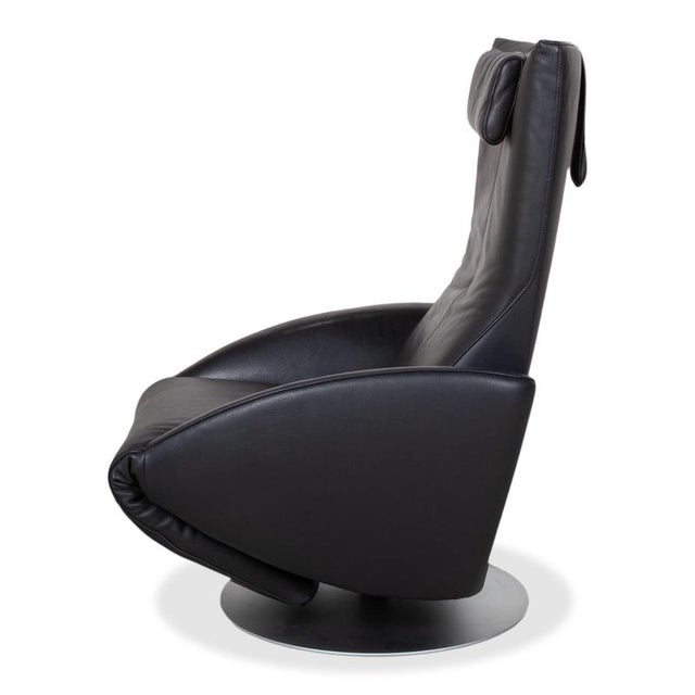 FSM Mate Leather Armchair in Dark Blue with Electric Function Battery Recliner For Sale - Image 11 of 12