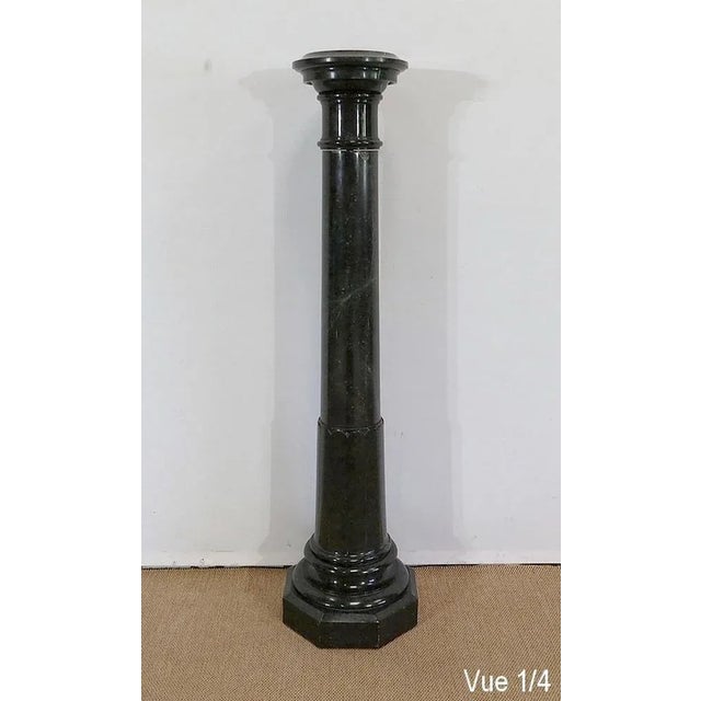 Column with Rotating Top in Sea Green Marble, Late 19th Century For Sale - Image 9 of 18
