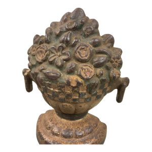 Antique Cast Iron Flower Basket Doorsop
