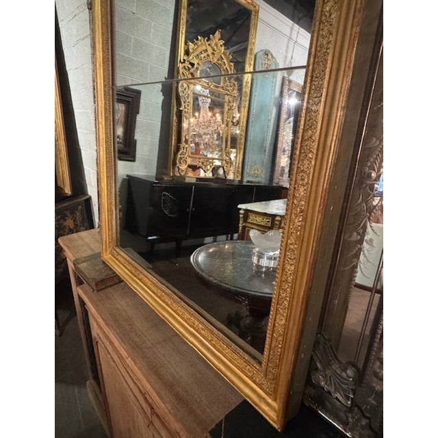 19th Century French Transitional Giltwood Mirror For Sale - Image 5 of 5