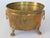 English Vintage Oval Brass Cachepot W/ Lion Head Handles, Paw Feet and Etched Asian Motif For Sale - Image 3 of 18