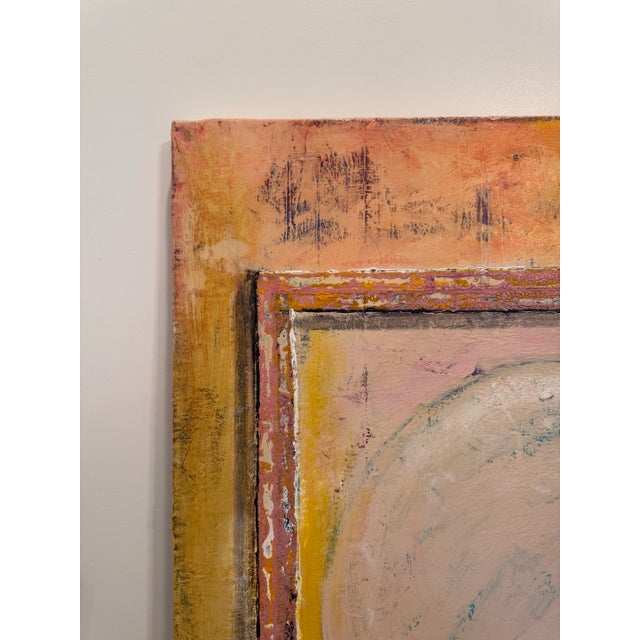 Contemporary Paul Fontana Contemporary Abstract Painting – Textured Circle Composition, Signed For Sale - Image 3 of 10